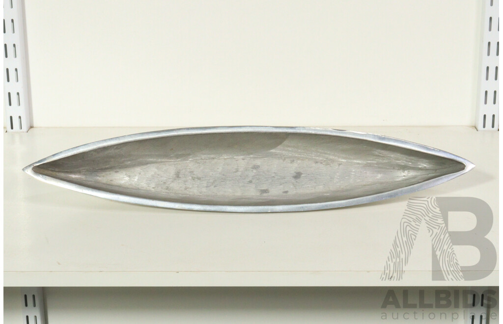 Decorative Pewter Boat Vase