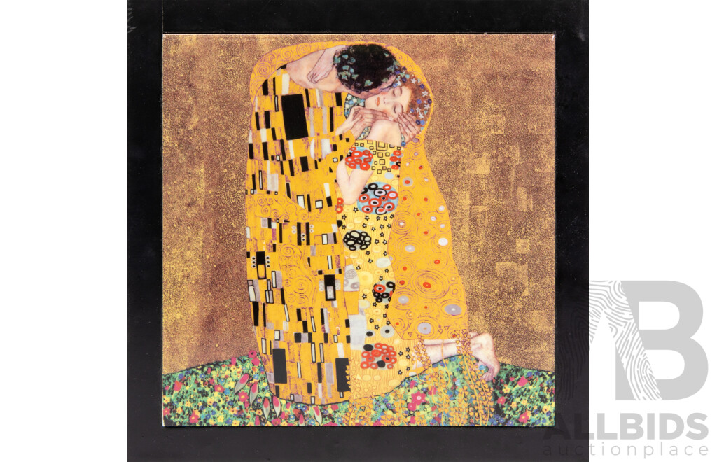 After Gustav Klimt, The Kiss, Enamel Wall Plaque