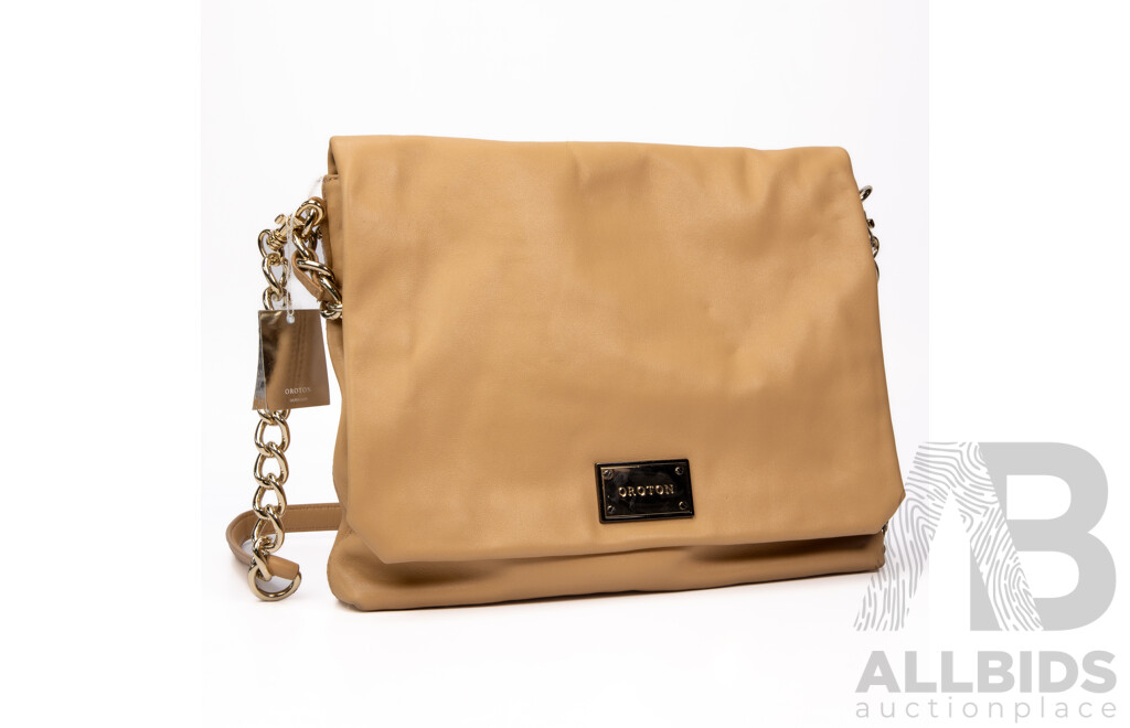 NEW Oroton Tan Vachetta Satchel- RRP $595