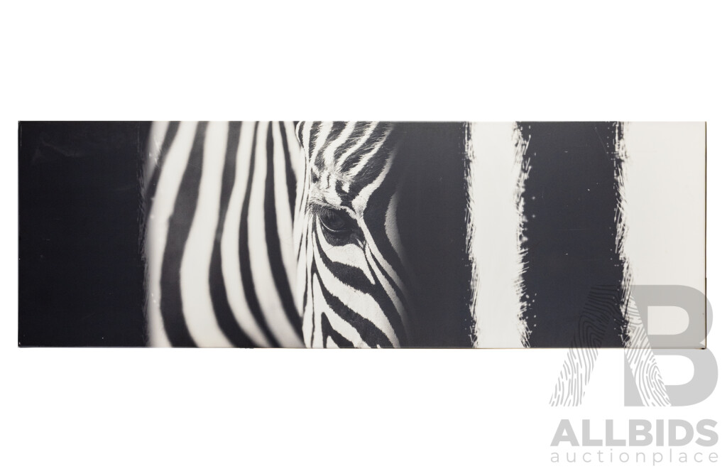 Large Zebra Print on Canvas, 59 X 180