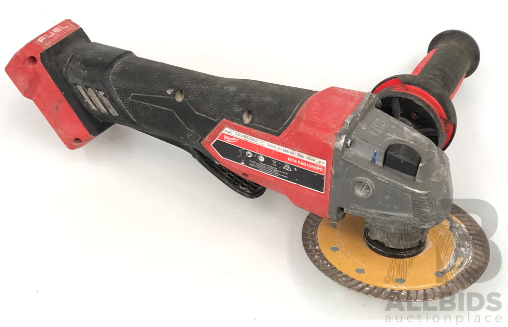 Milwaukee M18 125mm Li-Ion Cordless Angle Grinder and M18 Li-Ion Right Angle Impact Driver