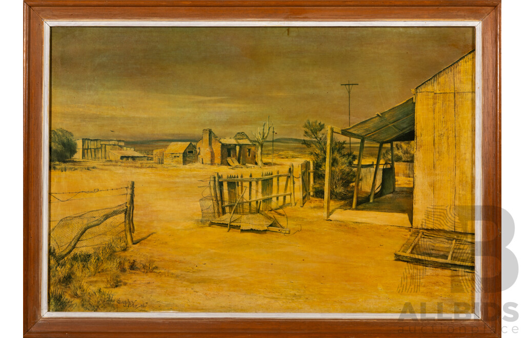 Kenneth Jack, (20th Century, Australian, 1924-2006), Ghost Town; Waukaringa, S.A., Quality Vintage Reproduction Print After the Original, 40 x 56 cm (frame)