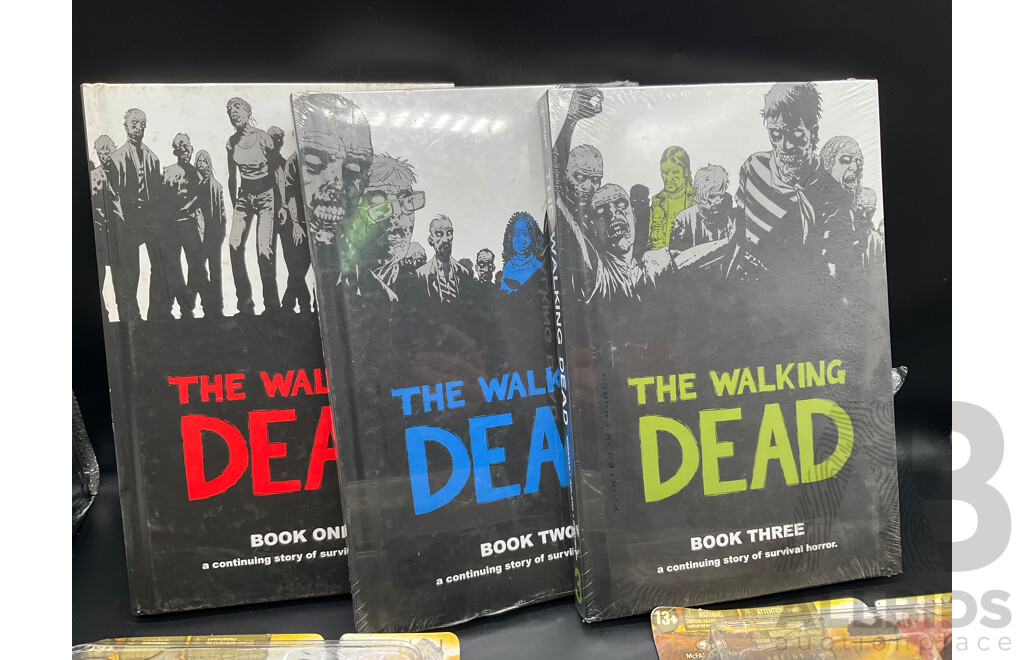 Assorted the Walking Dead Collectable Action Figures and Books - Lot of 8