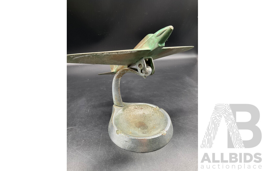 Vintage Trench Art Metal Plane Ashtray