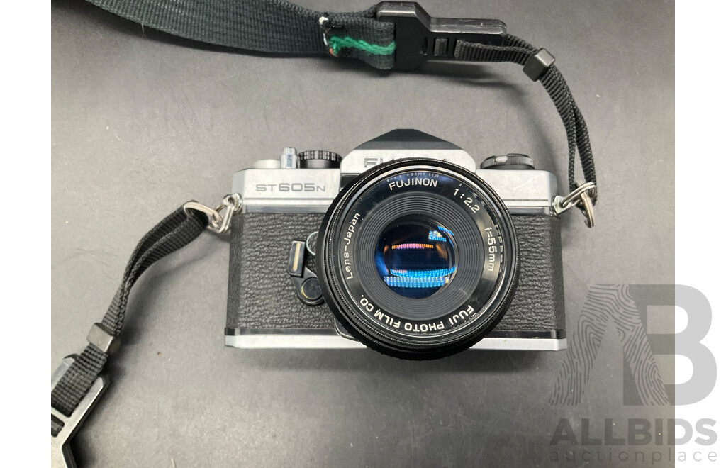FUJICA ST605N Camera with Multiple Lenses and Accessories