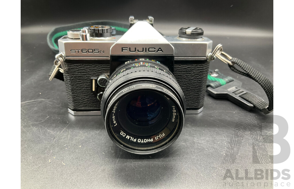 FUJICA ST605N Camera with Multiple Lenses and Accessories