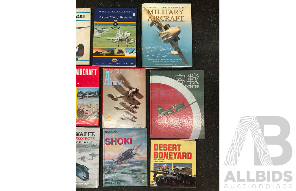 Collection of Books About Military Aircraft and Naval Vessels - Lot of 17
