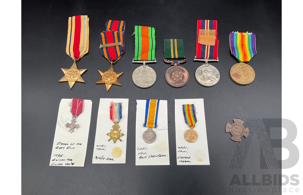 Collection of Military Medals, Including Both Full Size and Miniature Version - Lot of 11