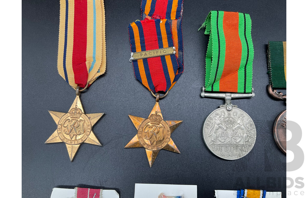 Collection of Military Medals, Including Both Full Size and Miniature Version - Lot of 11