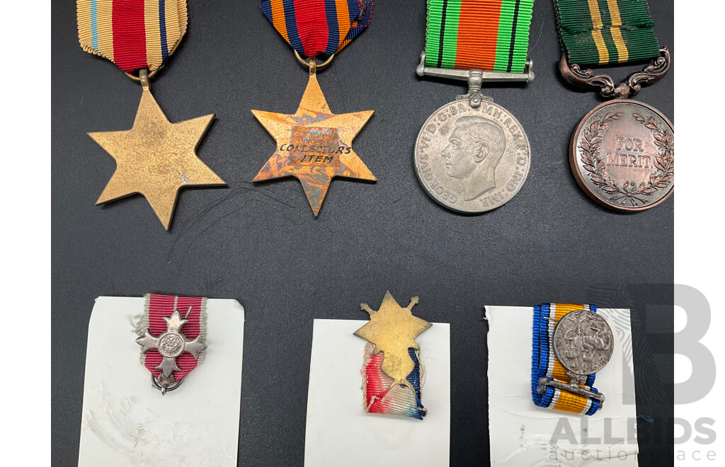 Collection of Military Medals, Including Both Full Size and Miniature Version - Lot of 11