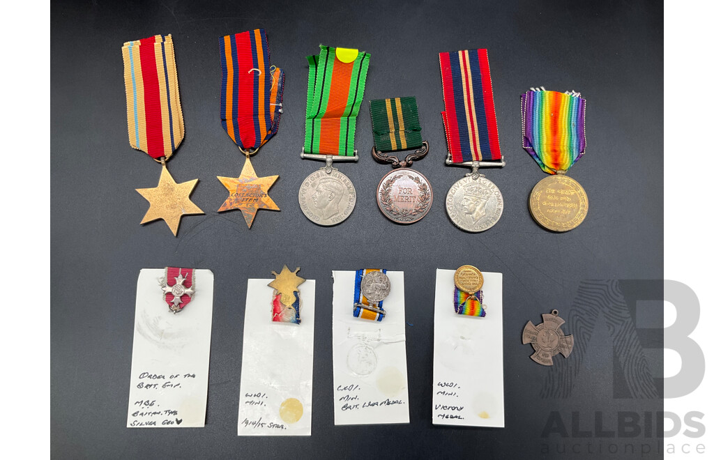 Collection of Military Medals, Including Both Full Size and Miniature Version - Lot of 11