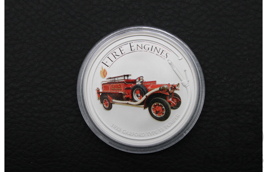 Australian TPM 2006 ''Fire Engines of The World'' 1923 Garford Type 15 Pumper 1oz One Dollar Silver Proof Coin