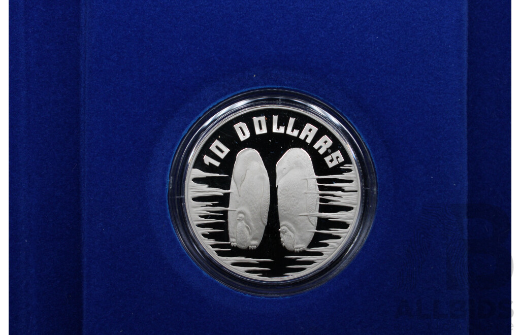 Australian RAM 1992 ''Birds of Australia''  $10 Emperor Penguin Silver Proof Coin