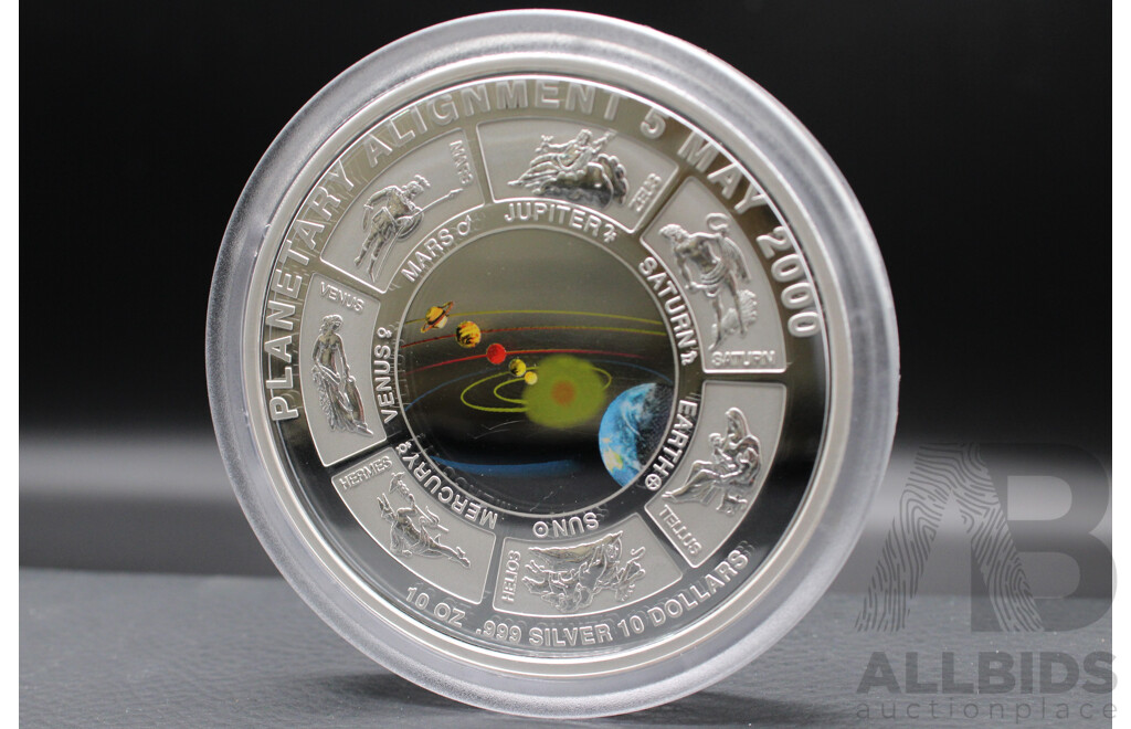 Australian TPM 2000 Planetary Alignment 10 Oz Ten Dollar Silver Proof Coin
