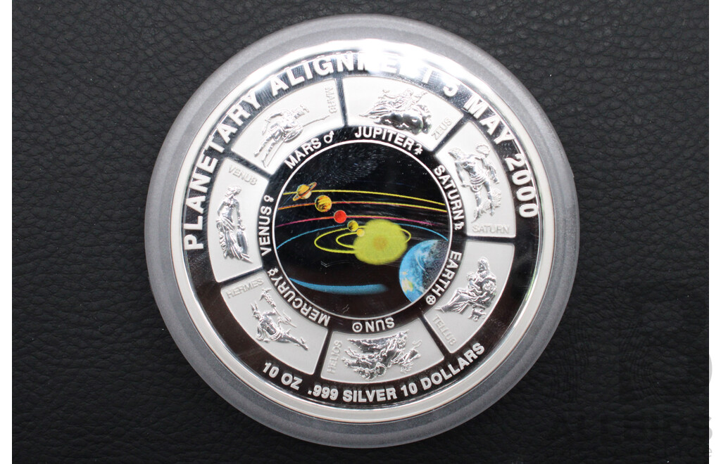 Australian TPM 2000 Planetary Alignment 10 Oz Ten Dollar Silver Proof Coin