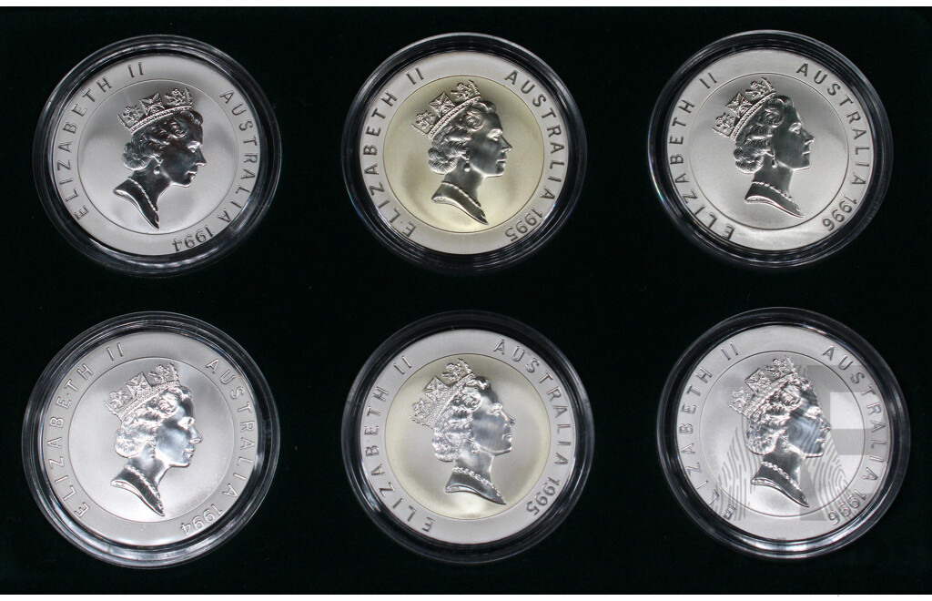 Australian RAM 1994-1996 Australia's Olympic Heritage Series 6 Silver Proof Coin Set