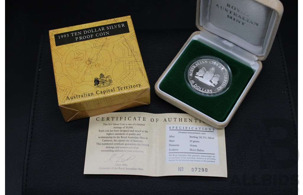 Collection of Australian RAM 1990-1993 ''State Series'' $10 Silver Proof Coins - Lot of 3