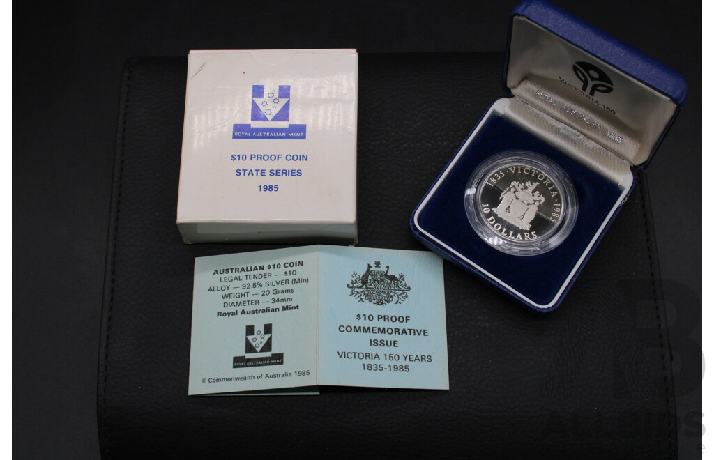Collection of Australian RAM 1985-1987 ''State Series'' $10 Silver Proof Coins - Lot of 3