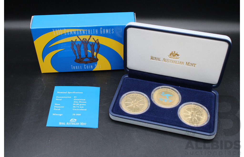 Collection of Australian RAM  ''Commomwealth Games'' $10 Proof Coins - 7 Coins