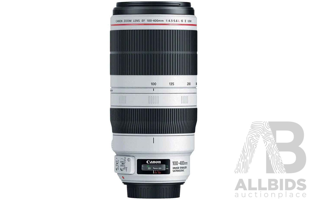 Cannon EF 100-400mm F/4.5-5.6L is II USM Telephoto Camera Lens - White- ORP $4,159 - Brand New