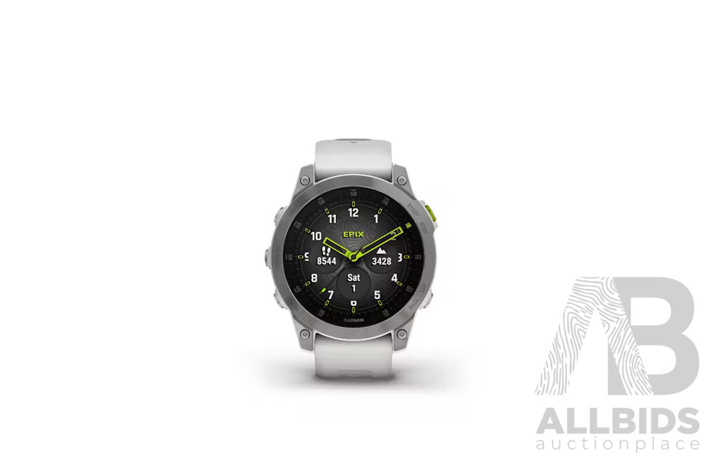 Garmin Epix Gen 2 Watch - Carrera White Titanium 47mm with Silicon Band - ORP $1,699