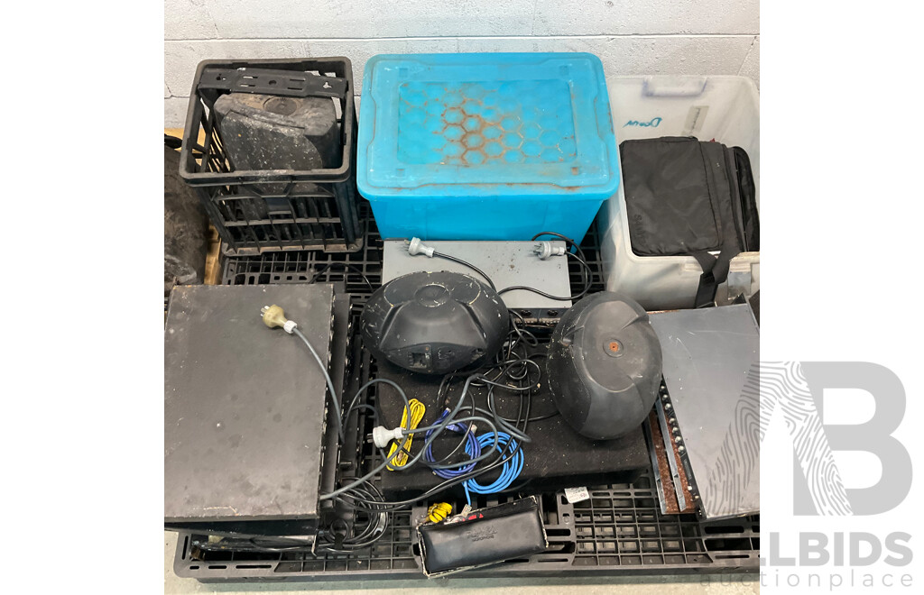 Portable Power Distribution Box and Pallet of Party Eletric Equipment - Untested