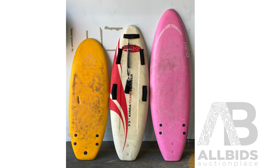 Assorted Surboard ,Soft-top Surboard ,Training Boards, Surf Rescue Board - Lot of 5