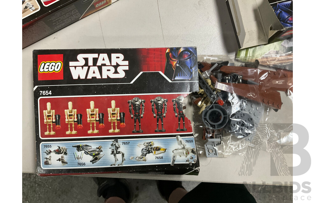 Collection of Assorted Lego Pieces and Boxes Including Star Wars Train, Instruction Manuals and More