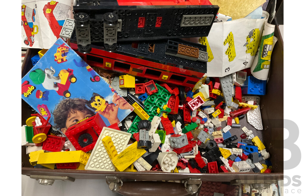 Collection of Assorted Lego Pieces and Boxes Including Star Wars Train, Instruction Manuals and More