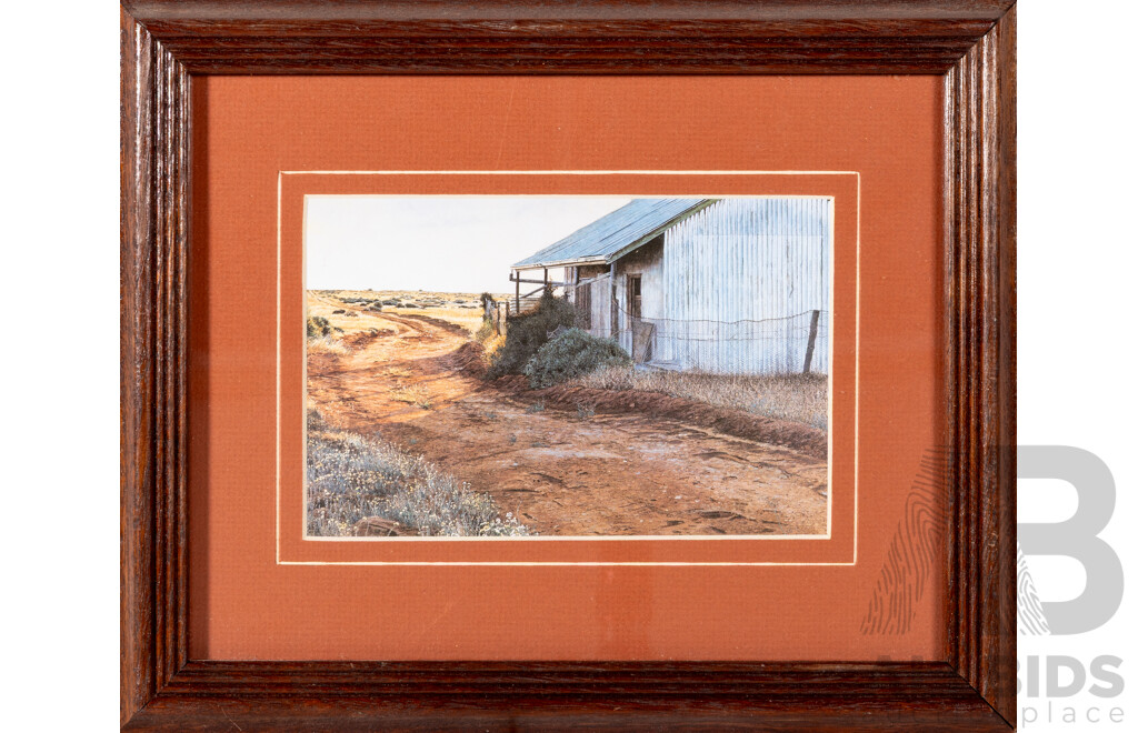 Allyson Parsons (20th Century, Australian), Near Lake Frome, S.A., Reproduction Colour Print After Original, 24 x 29 cm (frame)