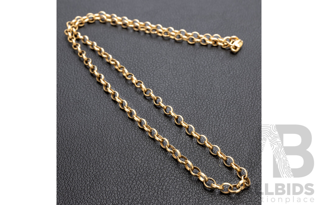 9ct Belcher Link Necklace, 45cm, 8.46 Grams