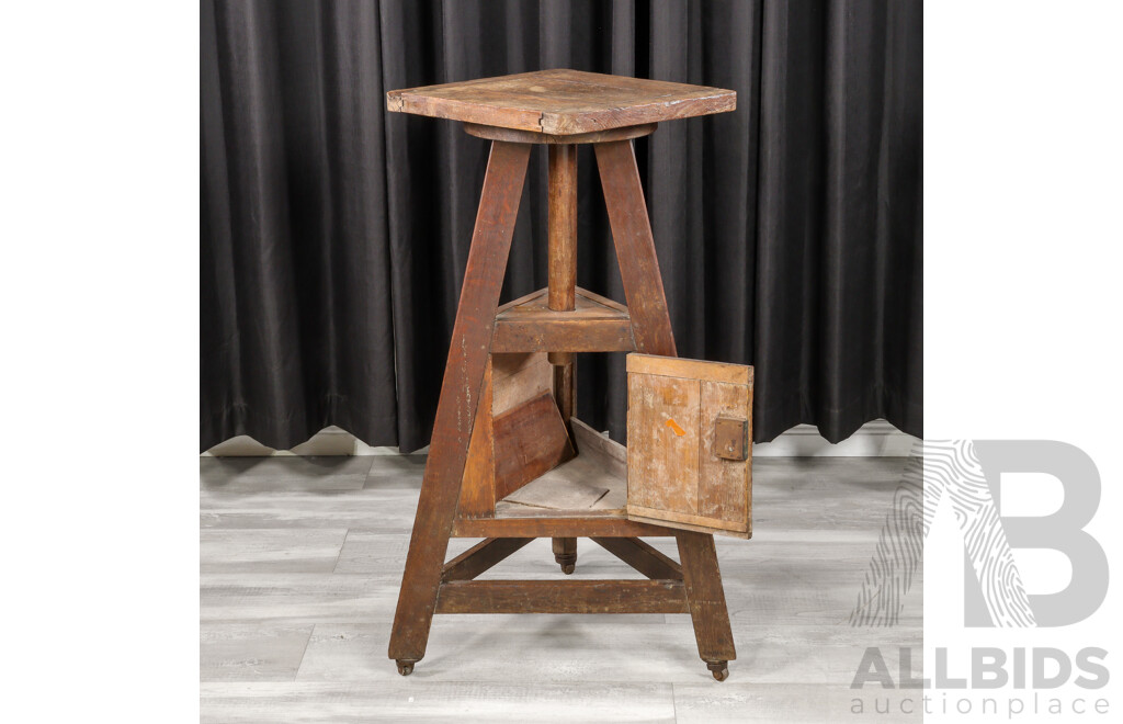Antique French Oak Sculptors Stand