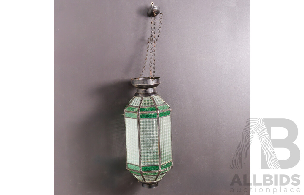 Vintage Hexagonal Lead Light Pendant