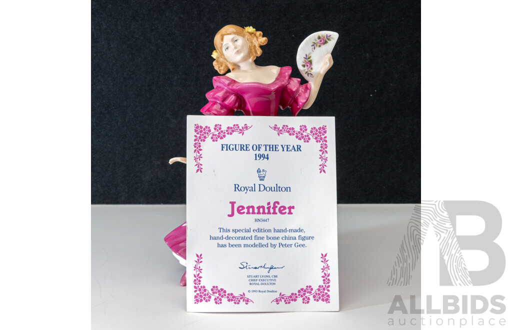 Royal Doulton 'Jennifer' Figure with Certificate, Model HN3447