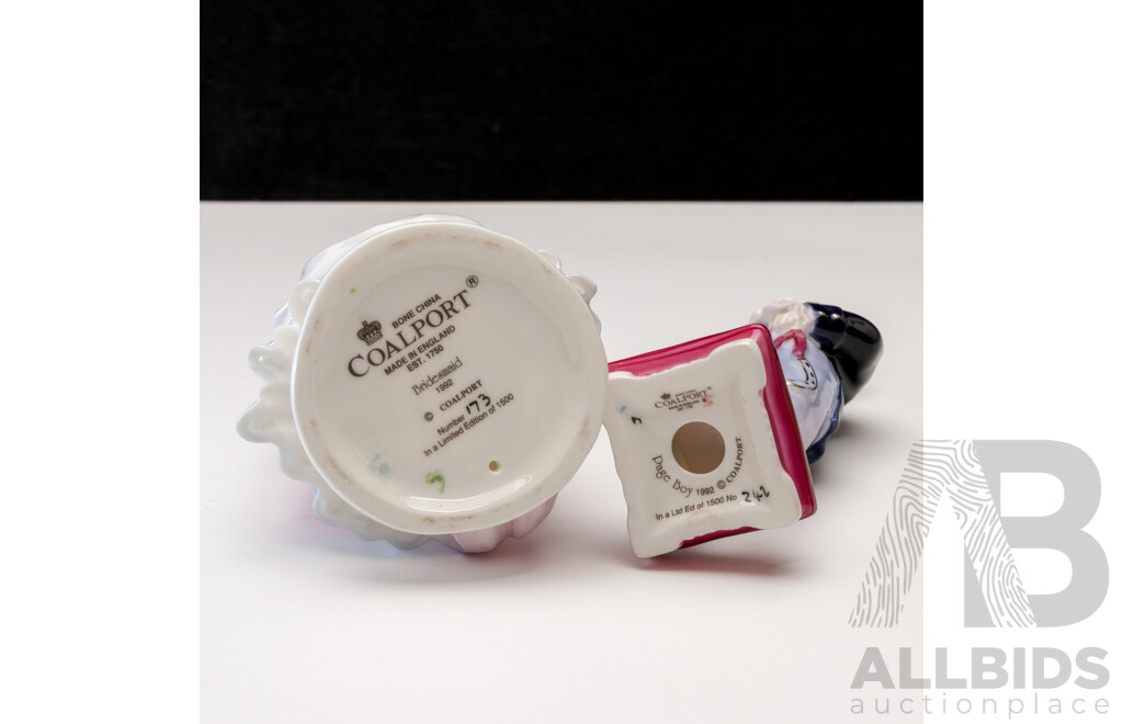 Pair of Coalport Ceramic Figures Inc Pageboy and Bridesmaid