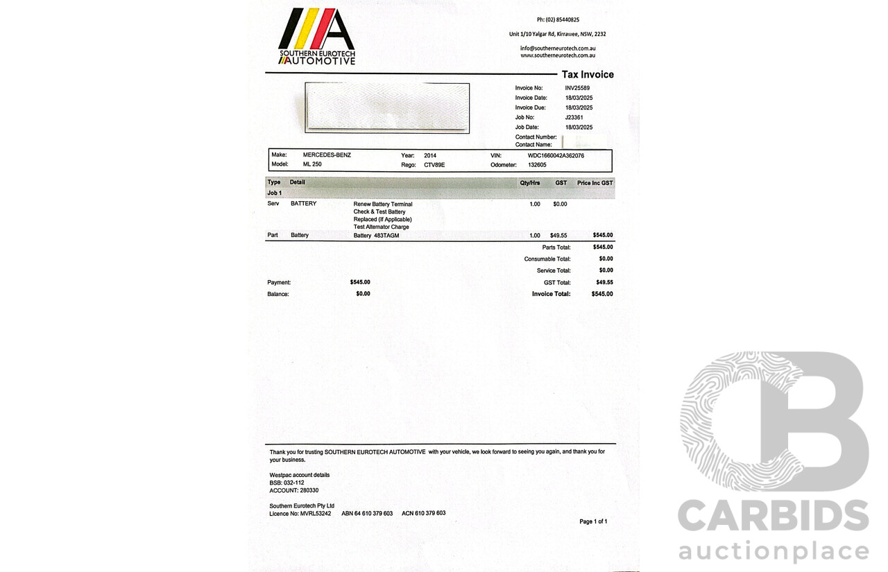 3/2014 Mercedes-Benz ML 250 CDI Bluetec (4x4) 166 4d Wagon Diamond Silver Metallic Turbo Diesel 2.1L