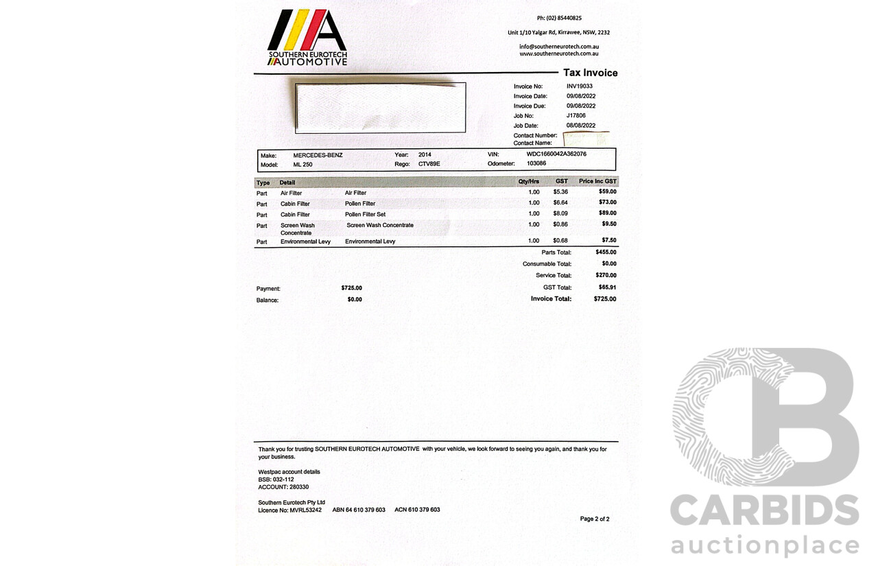 3/2014 Mercedes-Benz ML 250 CDI Bluetec (4x4) 166 4d Wagon Diamond Silver Metallic Turbo Diesel 2.1L