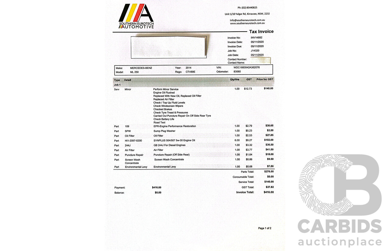 3/2014 Mercedes-Benz ML 250 CDI Bluetec (4x4) 166 4d Wagon Diamond Silver Metallic Turbo Diesel 2.1L