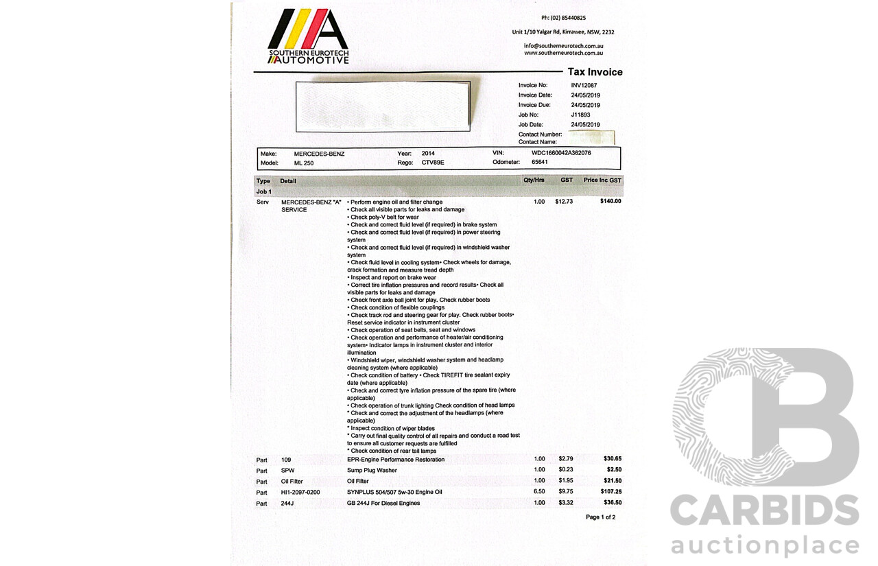 3/2014 Mercedes-Benz ML 250 CDI Bluetec (4x4) 166 4d Wagon Diamond Silver Metallic Turbo Diesel 2.1L
