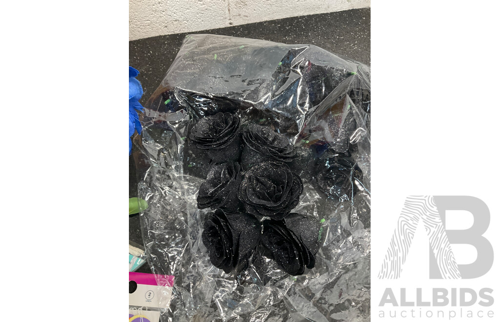 Assorted Christmas - Including David Jones Tree, Halloween, Birthday Decorations and Artificial Flowers