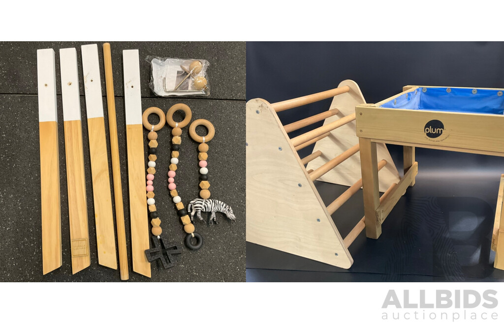 Plum Sand & Water Table & Wooden Climbing Frame & ARABELLA + AUTUMN Play Gym