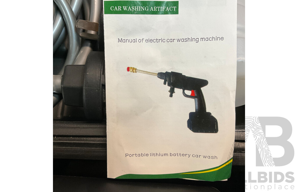 Assorted Household Items Includes Electric Car Washing Machine, Outdoor Light and More