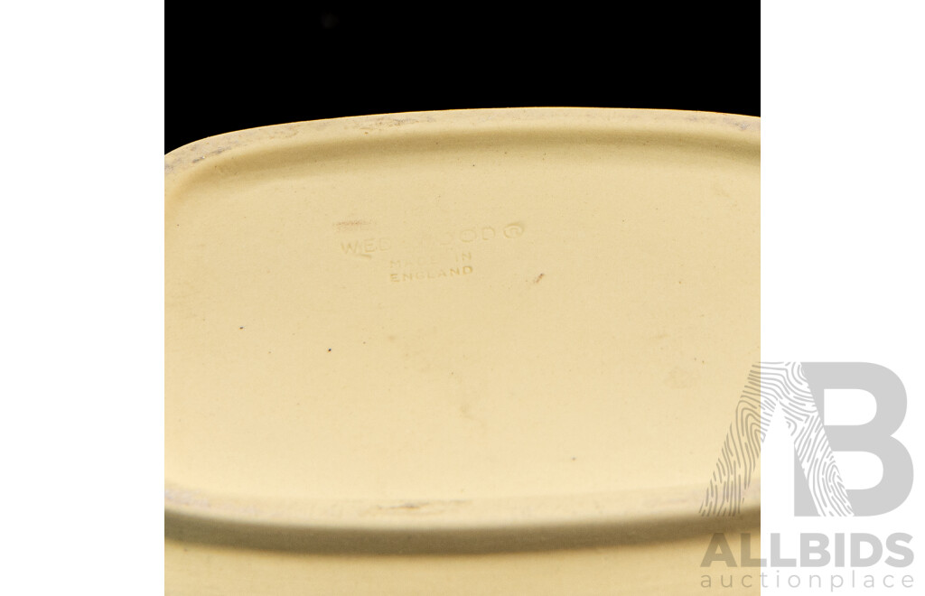 Wedgwood Primrose Yellow Jasperware Trinket Box and Single Stem Vase