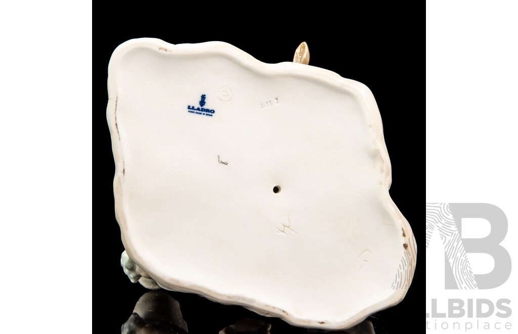 Lladro Girl with Calf Porcelain Figure