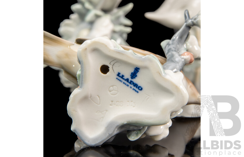 Collection of Five Lladro Porcelain Bird Figures