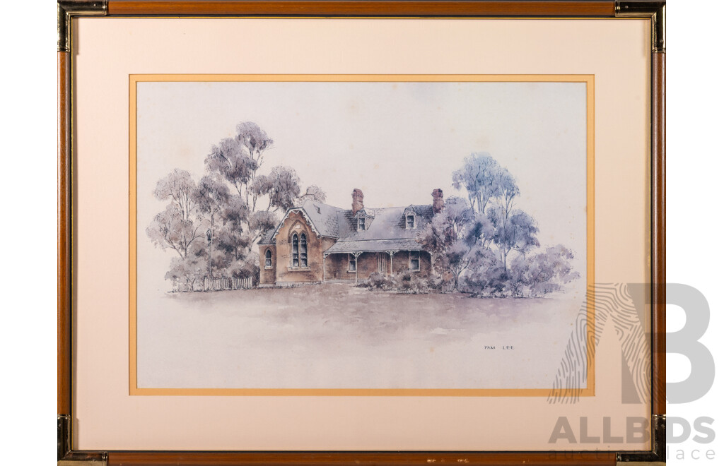 Pam Lee, (20th Century, Australian, 1948-), Castle Hill Public School (Historic Homes Series) Limited Edition 101 of 500 Print of Original Watercolour, 54 x 71 cm (frame)