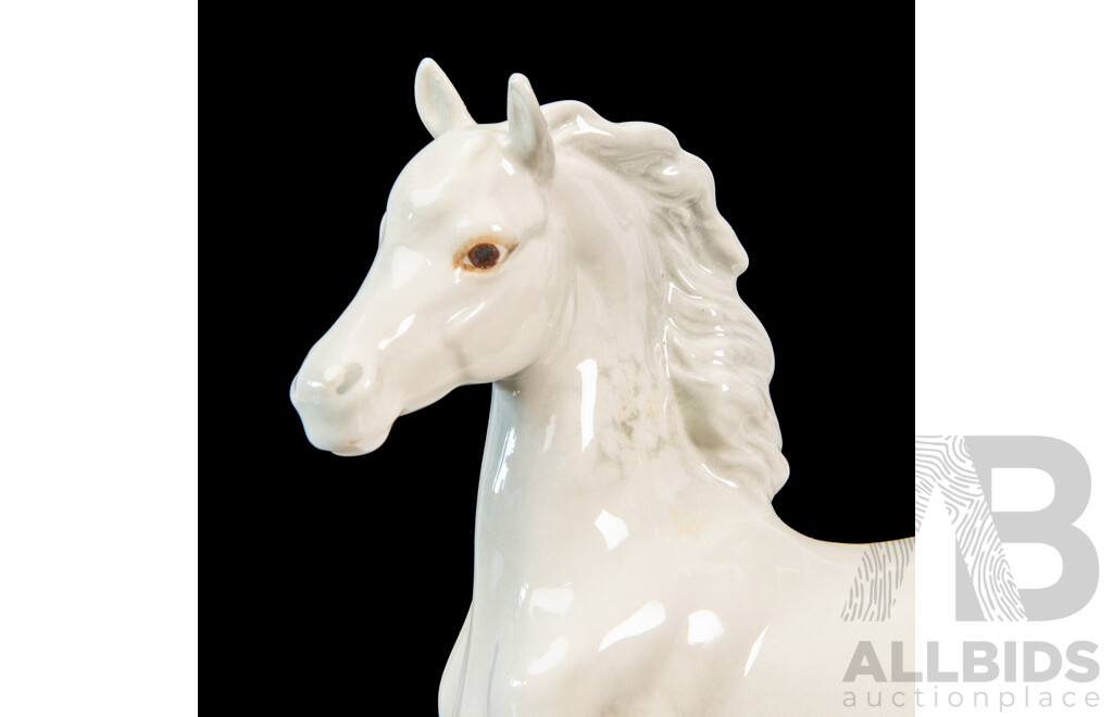 Prancing White Ceramic Stallion by Beswick, England