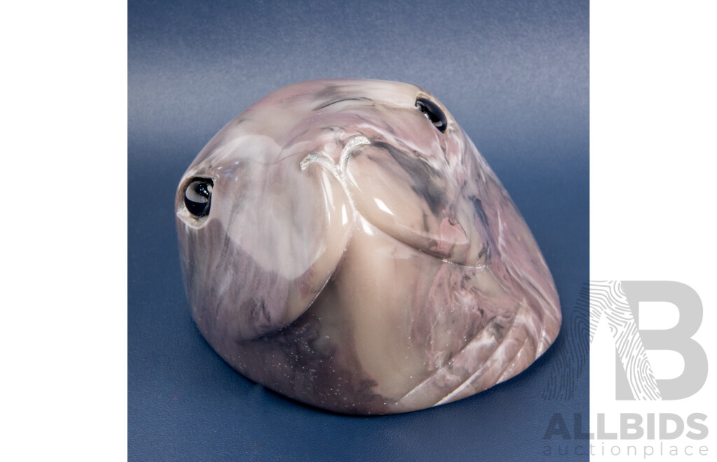 Carved Marble Peeking Seal Bust by Foots Artworks, Australia