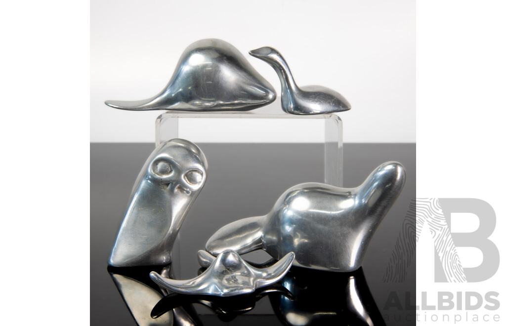 Nice Collection of Carl Hoselton Canada Polished Aluminium Animals