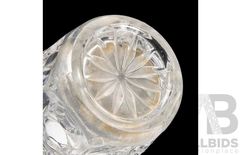 Antique German Moulded Glass Vase by Brockwitzer Glasfabrik